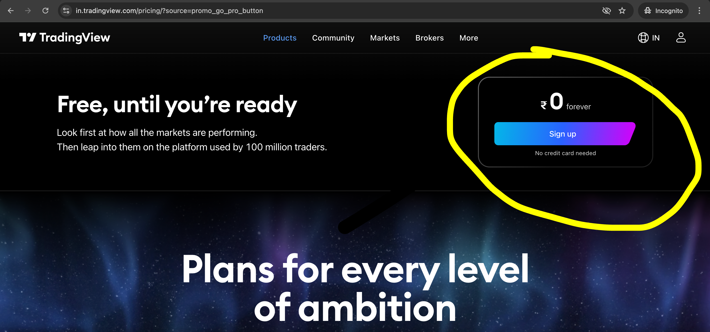 Step 1: Create a free TradingView account